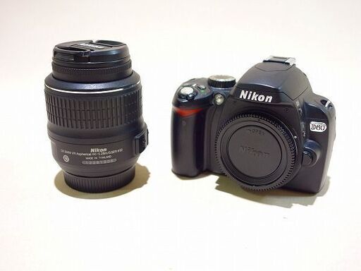 【苫小牧バナナ】Nikon/ニコン デジタル 一眼レフカメラ D60 18-55 VR Kit レンズ付き 中古 動作確認済み♪