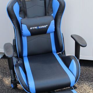 【ネット決済】ゲーミングチェア オットマン GT890F-BLUE