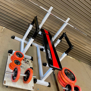 iROTEC アイロテック ストレングスセット プレスベンチ+ラバーバーベルダンベル【直接引取限定】