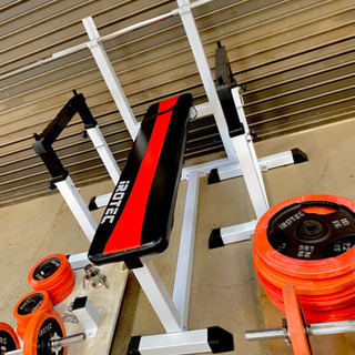 iROTEC アイロテック ストレングスセット プレスベンチ+ラバーバーベルダンベル【直接引取限定】