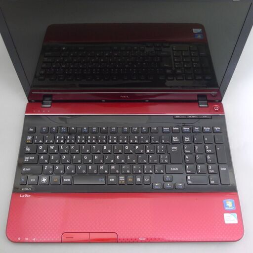 即使用可 赤色 ノートパソコン Windows10 中古良品 15型ワイド NEC PC-LS150HS6R Pentium 4GB 640G DVDマルチ 無線 webカメラ Office