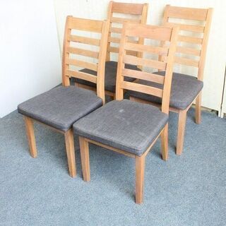 ニトリ ダイニング5点セット オーランド 幅140 ホワイトオーク無垢材 NITORI テーブル 中古家具 店頭引取歓迎 R3871)