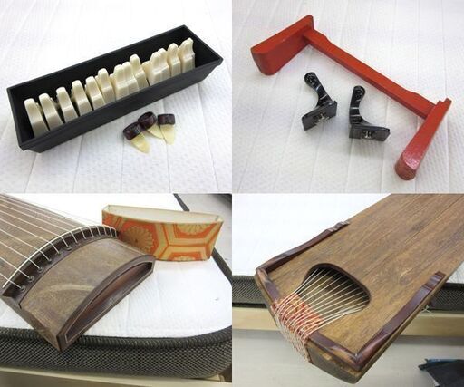 和楽器 琴 13弦 全長182cm 弦楽器 お琴 本体 琴柱 琴爪 猫足・琴台