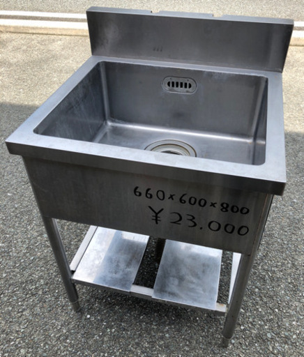 ⭐︎中古品　 1槽シンク　660x600x800mm  厨房機器⭐︎