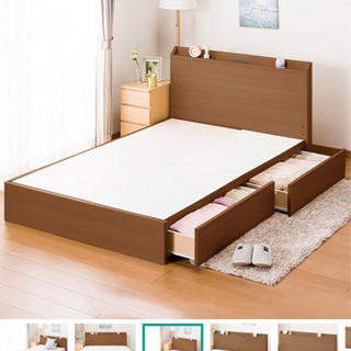 お譲り先決定]ニトリ クイーンベットフレーム 収納付き