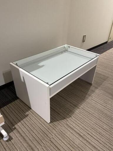 展示品・未使用品】センターテーブル ローテーブル ガラス天板 引出し
