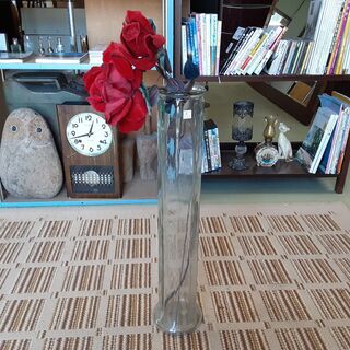 スペイン製 ガラスの花瓶 造花付き　/DJ-0435-2F