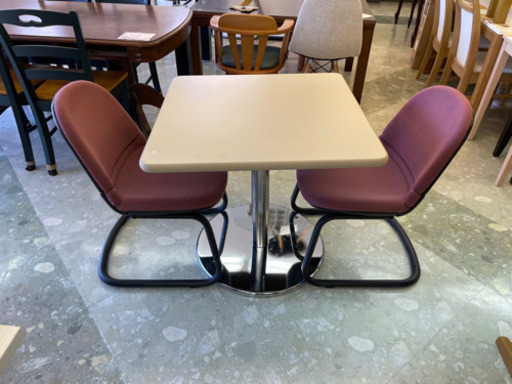 Plus 正方形テーブル　椅子2脚セット　　リサイクルショップ宮崎屋　21.8.5   y