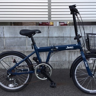 折りたたみ自転車 20インチ JEEP 6段変速カゴ付き 良品＞Jeep・20インチ・折り畳み自転車・シマノ6段変速・純正
