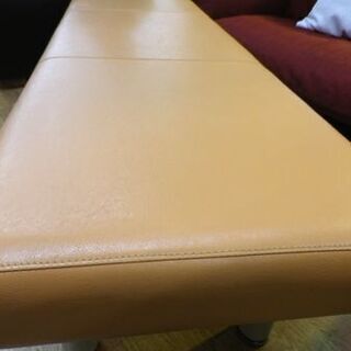 ソファ ベンチタイプ ロビーチェア 待合イス オレンジ 幅150㎝ 札幌市 