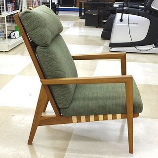 札幌市/清田区 Ritzwell/リッツウェル BLAVA/ブラヴァ ハイバックイージーチェア オットマン付き 布張り ※モデルハウス展示品