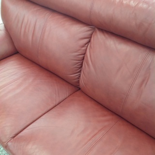 ワインレッド レザー(合皮) 2人掛けソファー【9650741】 ワインレッド レザー(合皮) 2人掛けソファー【9650741】