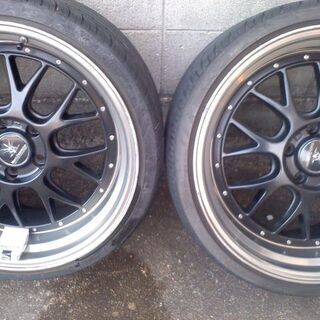 商談中　クラウン等　ビッグセダン　タイヤ引っ張り　Black  Diamond  ブラックダイアモンド　19インチ　8．5J　9．5J　5H　PCD114．3　4本セット　深リム