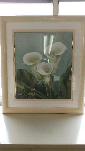【美品】大きい  花の絵 額縁 　額　写真たて