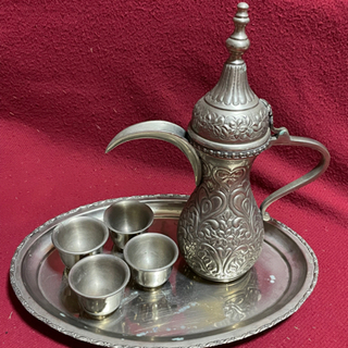 中東 アラブ ペルシア 真鍮 水差し 皿 カップ×5