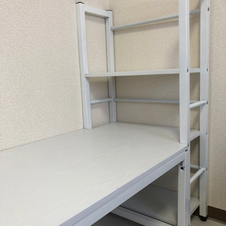【ネット決済】ローテーブル　デスク　天然木　ホワイト