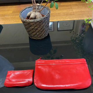 Ｒeｄ　leather pouch(美品)(2)