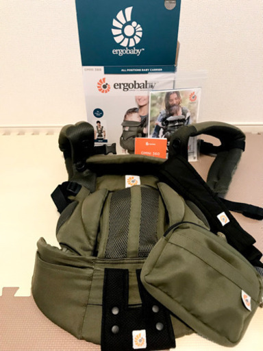 美品 抱っこ紐 エルゴベビーOMNI360 新生児～20kg クールメッシュ カーキ色