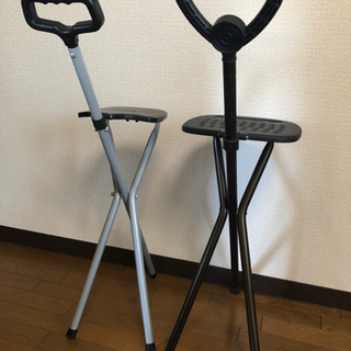 【最終】折り畳み椅子☆軽量ステッキチェア 二脚セット