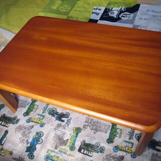 木製 折れ脚 ロー テーブル ブラウン b