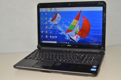中古ノートパソコン Windows10+office 新品爆速SSD256GB 富士通 AH54/D 第二世代i3/15.6インチ/無線内蔵/メモリ4GB/カメラ/HDMI/DVDマルチ