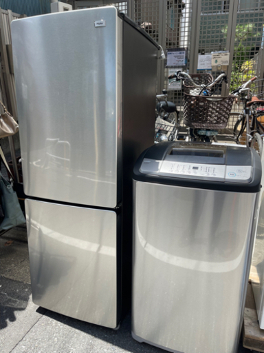【売約済み】　高年式　ハイアール　Haier 冷蔵庫　冷凍冷蔵庫 全自動洗濯機 URBAN CAFE SERIES（アーバンカフェシリーズ） ステンレスブラック JR-XP2NF173E  [2ドア /右開きタイプ /173L]  jw-xp2kd55e [洗濯5.5kg /乾燥機能無 /上開き]　洗濯機　簡易乾燥機能　JW-XP2CD55F　シルバー　ステンレス　スタイリッシュ　塩系　インダストリアル　男前　クール　2018年製 検　JW-XP2CD55F-XK