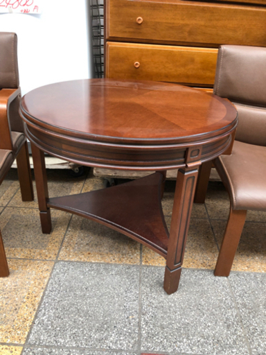 美品 マルニ 最高級 地中海ロイヤル 机 応接 アンティーク調 革張り