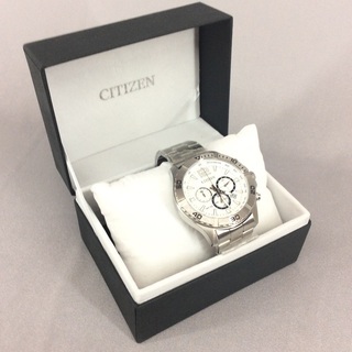 CITIZEN シチズン メンズ クロノグラフクォーツ 白文字盤 でかフェイス CITIZEN シチズン メンズ クロノグラフクォーツ 白文字盤 でかフェイス