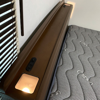 Granz 収納ダブルベッド　コンセントヘッドライト　マットレスセット　収納×2