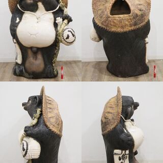 特大たぬき 信楽焼 狸 縁起物 骨董品 約35号 福ひねり狸 陶器タヌキ 大
