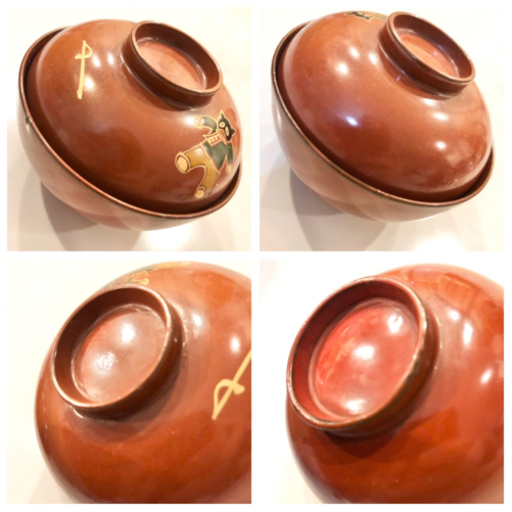 ヴィンテージのらくろノラクロ汁椀茶碗お椀レトロアンティークレア