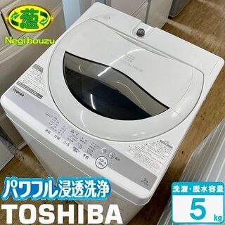 極上美品【 TOSHIBA 】東芝 東芝 洗濯5.0㎏ 全自動洗濯機 パワフル浸透