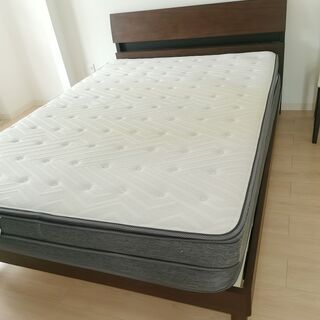 08 ニトリ　ダブルベッド　マットレス　付き　Nスリープハード