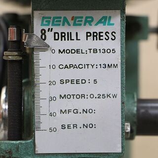 ゼネラル GENERAL 卓上ボール盤 8 DRILL PRESS TB1305 100V 50/60Hz