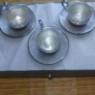 japan -silverコーヒーカップ&ソーサー6客セット