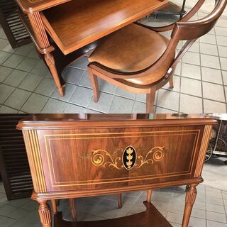 ■ioy0807■象嵌　パソコン机■ワークデスク/キーボードスライド棚■