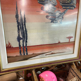刺繍 絵画 SF 宇宙船 昭和レトロ 【公式通販】
