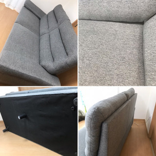 決まりました】グレー ハイバックソファー