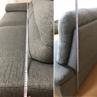 決まりました】グレー ハイバックソファー