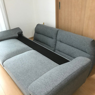 決まりました】グレー ハイバックソファー