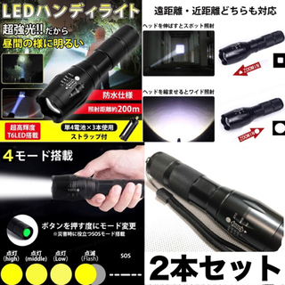 2本セット★単4電池式 LEDライト 懐中電灯