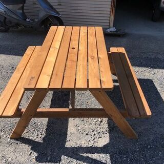 テーブル＆チェア　一体形テーブル　レッドシダー　（お庭等にどうぞ） テーブル＆チェア 一体形テーブル レッドシダー （お庭等にどうぞ）