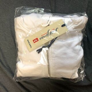新品　未使用　そのほかも色々激安にて、出品してます！！■DIESEL ディーゼル メンズ■薄手 ジップアップ スウェットデニム ジョグジーンズ パーカー フーデッドジャケット【J-DAN-NE】【サイズXL】【ホワイト】die-m-o-b4-668 《メーカー希望小売価格52,800円》
