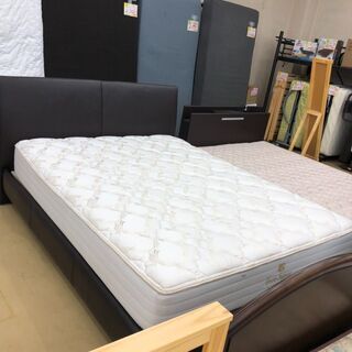 表示価格より半額セール中　👑KINGDOWN👑 ワイド ダブルベッド 本革使用✨