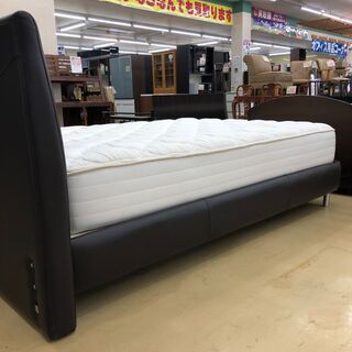 表示価格より半額セール中　👑KINGDOWN👑 ワイド ダブルベッド 本革使用✨