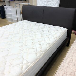 表示価格より半額セール中　👑KINGDOWN👑 ワイド ダブルベッド 本革使用✨