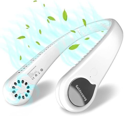 2021年最新ポータブル扇風機　充電式ネッククーラー 小型携帯扇風機 軽量ネックファン　静音首掛け扇風機 首かけ扇風機　羽根なし マスク蒸れ対策 角度調整自由ファン 熱中症対策 オフィス アウトドア 通勤 通学 夏祭り スポーツ観戦 山登り 旅行 プレゼント ギフトなど適用