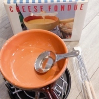 チーズフォンデュ　鍋　セット　4人用　イタリー製耐熱陶器鍋