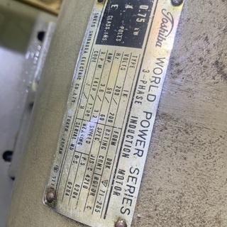 東芝エアーコンプレッサー三相200V良好！