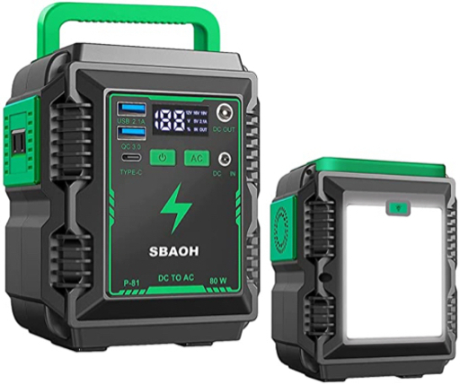 新品未使用⭐︎ ポータブル電源 20000mAh/80w 家庭用蓄電池 AC/DC/USB出力 発電機 USB急速充電LEDライト